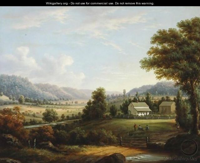 Landscape With Farmhouse - American School