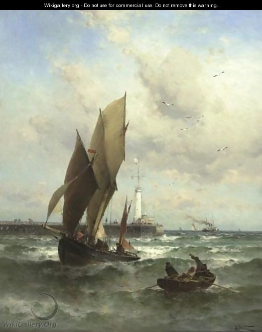 Returning Home To Boulogne Harbor - Theodor Alexander Weber