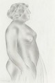 Standing Female Nude In Profile - Mark Gertler