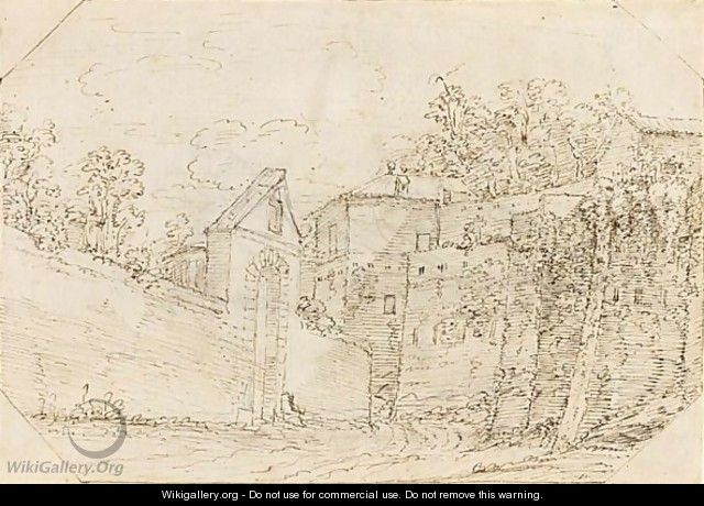 The Walls Of A Town - Flemish School