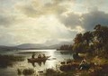 Figures Boating On The Chiemsee - August Wilhelm Leu