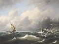 Sailing Vessels On Choppy Seas - Govert Van Emmerik