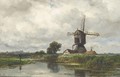 An Angler Near A Wind Mill - Jan Willem Van Borselen