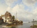 A View Of A Dutch Village On The Waterfront - Jacques Carabain
