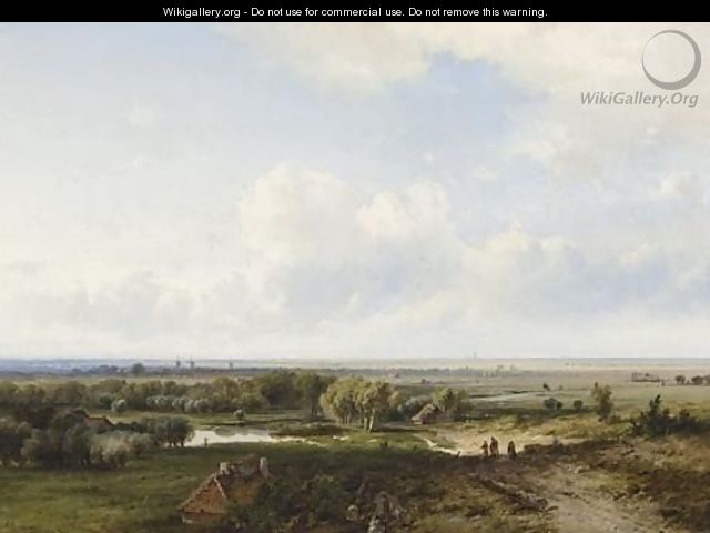 A Panoramic Landscape, Beverwijk In The Distance - Pieter Lodewijk Francisco Kluyver
