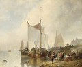 Moored Sailing Vessels Near A Harbour - Wijnandus Johannes Josephus Nuyen
