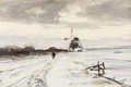 A Traveller In A Winter Landscape - Louis Apol