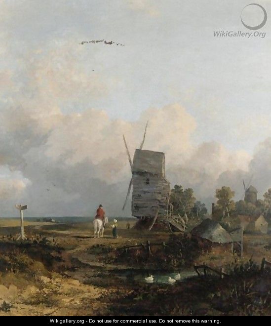 Figures By A Windmill - (after) Sir Peter Lely