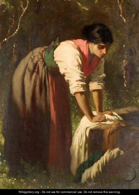 The Young Washerwoman - French School