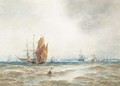 Shipping Off The French Coast - Thomas Bush Hardy