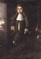 Portrait Of A Young Man, Full Length, Wearing A Dark Green Costume, A White Shirt And A Sword. - Dutch School