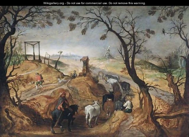 A Wooded Landscape With Farmhands And Cattle - (after) Sebastiaen Vrancx