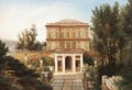 View Of An Italian Villa, Possibly Outside Genoa - Italian School