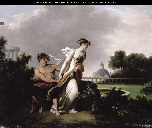Parkland Landscape With Two Lovers - Nicolas Antoine Taunay