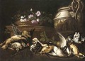 Still Life With A Hare, A Pheasant, Partridges, Duck And Other Gamebirds, Together With A Basket Of Flowers And A Gilt Urn - Giovanni Paolo Zanardi