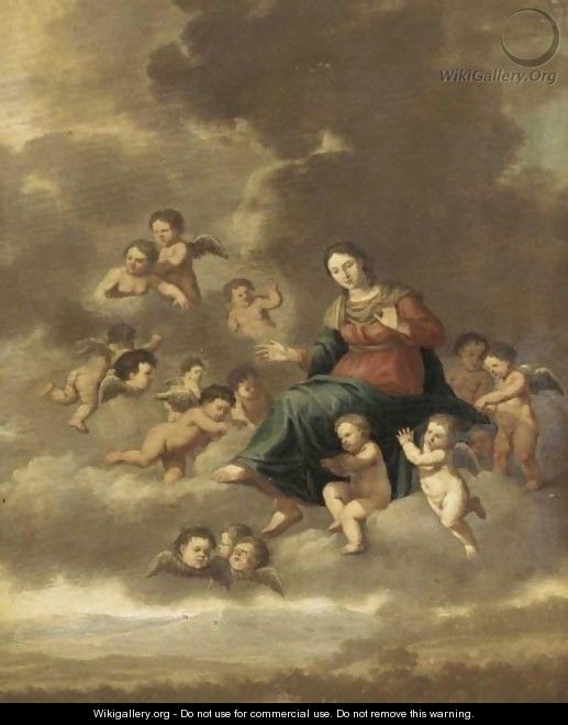 The Assumption Of The Virgin - (after) Cornelis Van Poelenburch