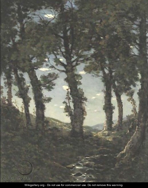 Wooded Landscape With A Stream - Henri-Joseph Harpignies