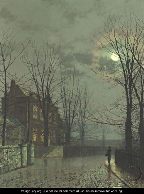 A Street By Moonlight - John Atkinson Grimshaw