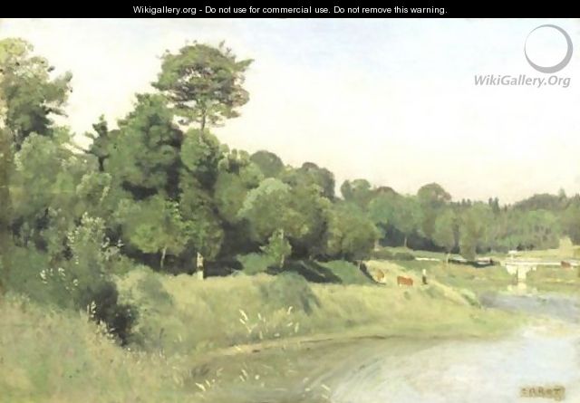 Paysage Au Bord De La Riviere - Jean-Baptiste-Camille Corot