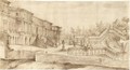 View Of The Rear Of An Elaborate Palace And Its Formal Gardens - Flemish School