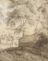 View Of Trees On The Edge Of A Village - Lodewijk De Vadder
