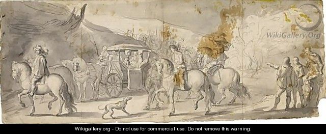Procession With A Coach And Horsemen - (after) Jan The Younger Martszen
