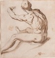 A Seated Male Nude, Seen From Behind - Abraham Bloemaert
