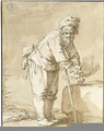 A Personification Of Winter A Man Warming His Hands At A Stove - Abraham Bloemaert