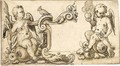 Study Of Two Putti And A Part Of A Cartouche - (after) Christoph Murer