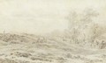 A Dune Landscape With Figures And Animals - Vincent Laurentsz. van der Vinne I