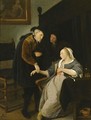 A Doctor Feeling The Pulse Of A Young Lady In An Interior, With An Old Woman Looking Onwards - (after) Jan Steen