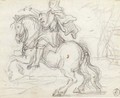 Study Of A Horseman - Flemish School