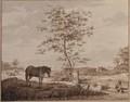 Landscape With A Horse And A Boy With His Feet In A Pond - Johannes Pieter Visser Bender