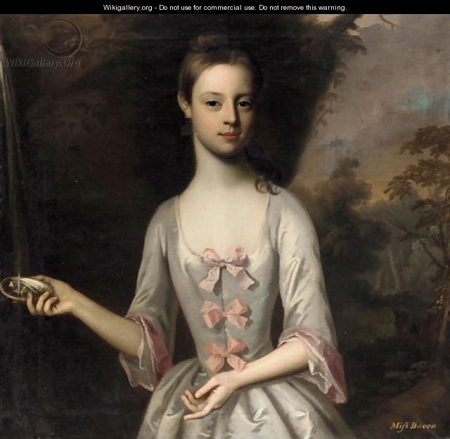 Portrait Of Miss Bacon, Possibly The Daughter Of Sir Edward Bacon, 4th Bt. Of Gillingham - Enoch Seeman