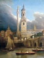A View Of London Bridge And Monument From The South West - Joseph Farington