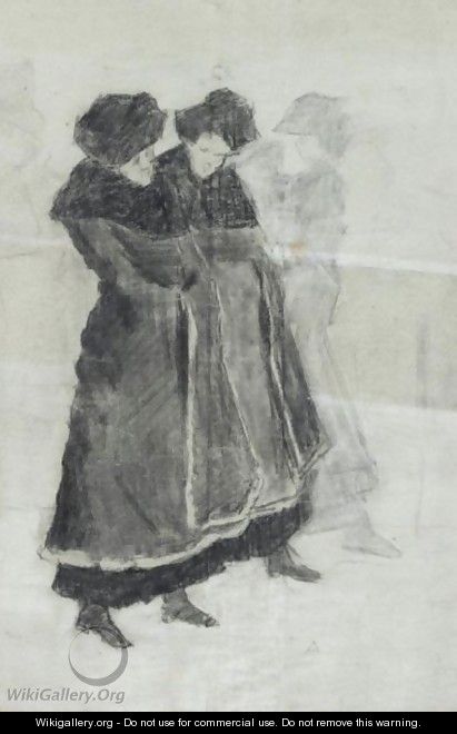 Due Donne In Pelliccia (Two Women In Fur Coats) - Giovanni Segantini