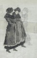 Due Donne In Pelliccia (Two Women In Fur Coats) - Giovanni Segantini