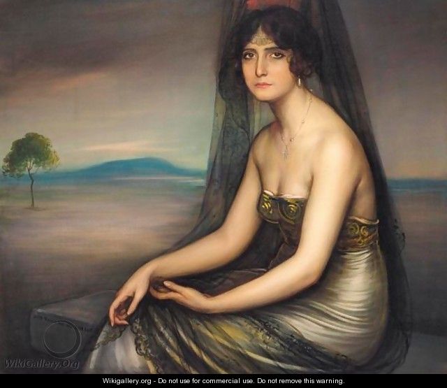 Retrato De Carmen Otero (Portrait Of Carmen Otero) - Julio de Romero de Torres