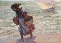 Pescadora En La Playa De Valencia (Fisherwoman On Valencia Beach) - Jose Mongrell Torrent