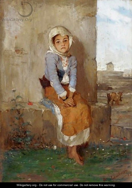 A Seated Young Girl - Polychronis Lembessis