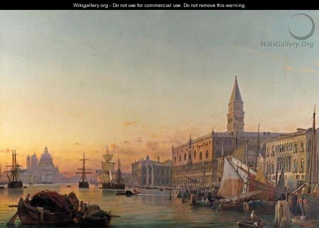 The Grand Canal And The Santa Maria Della Salute - Friedrich Nerly