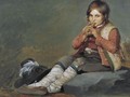 Young Boy Playing The Flute - French School