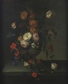 Still Life With Flowers In An Urn - (after) Herman Van Der Myn