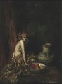 Model With Bowl Of Fruit - Indiana Gyberson