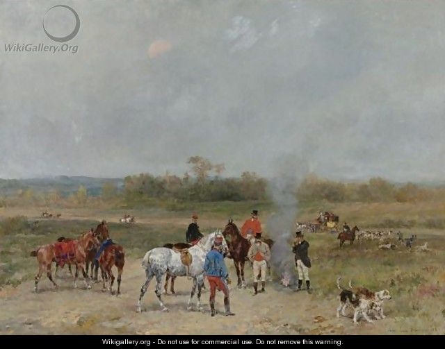 French Cavalrymen And Huntsmen - John Lewis Brown