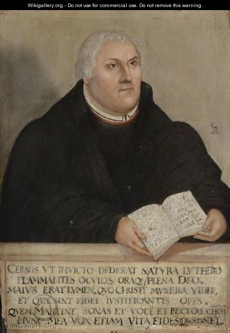 Portrait Of Martin Luther - (after) Lucas The Younger Cranach