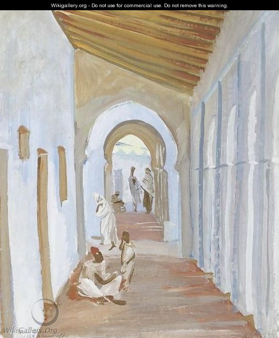 Figures In A Portico, Algeria - Alexander Evgenievich Yakovlev