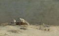 Winter Landscape With Farmhouses Near Matrionovka - Ivan Pavlovich Pokhitonov