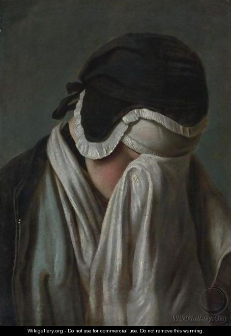 Portrait Of A Young Girl, Hiding Her Eyes - (after) Pietro Antonio Rotari