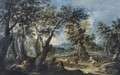 Landscape With A Stag Hunt - Antonio Stom